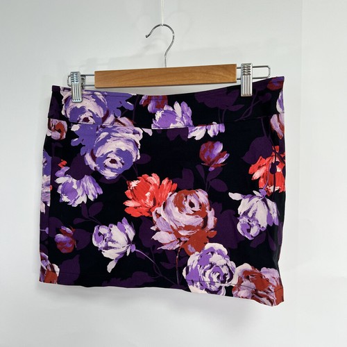 Urban Outfitters Archive Purple Floral Bengaline Mini Skirt. Purple/Black. Small