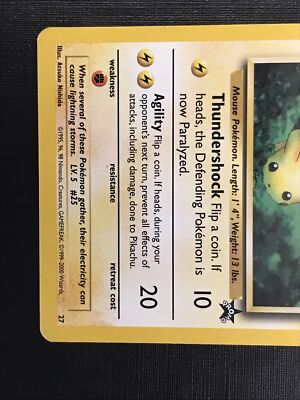Black Star Promo Pikachu 27 - Wizards Of The Coast - Rare Non-holo