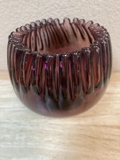 Blenko MCM 1950  s Glass Amethyst Crimped Rose Bowl 538. Winslow Anderson USA
