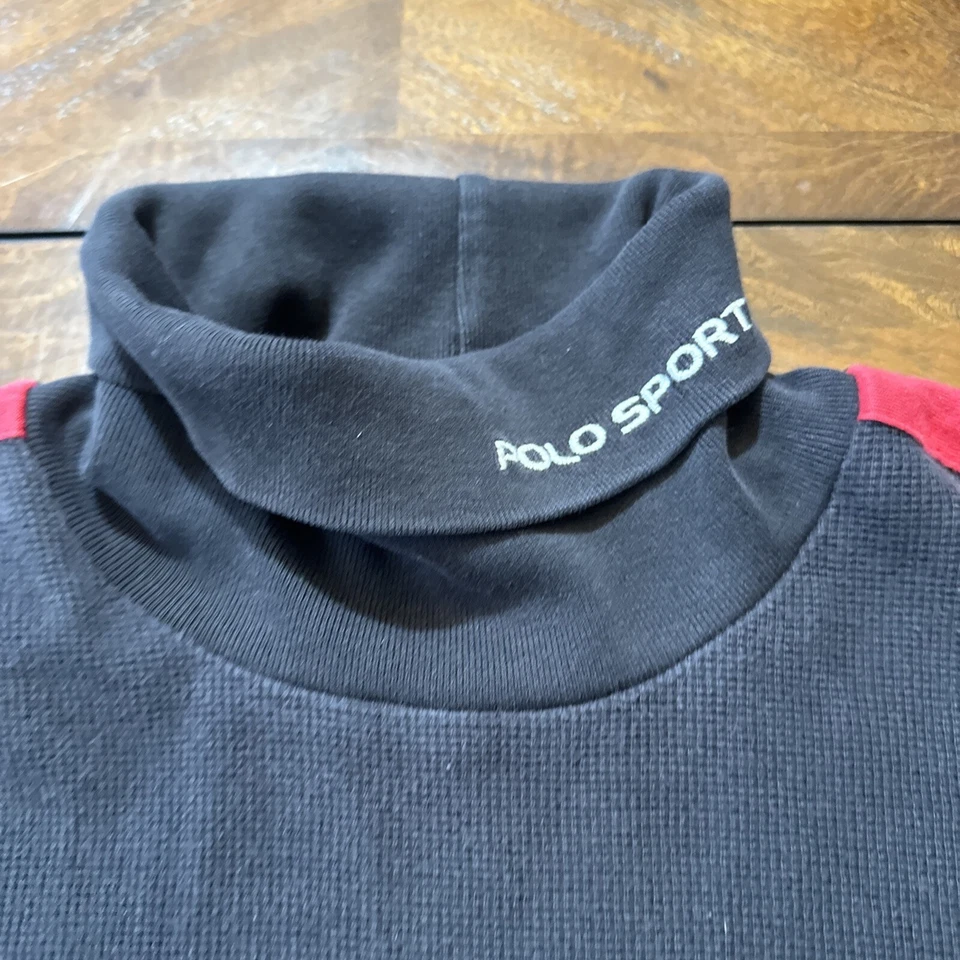 男式 Polo 运动海龟颈部保暖长袖艺术挑战 L 码罕见 — 第 3/4 张图片