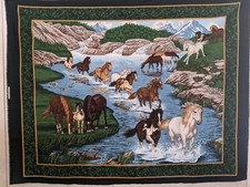 Large 45x36 fabric horse panel cotton Springs Industries