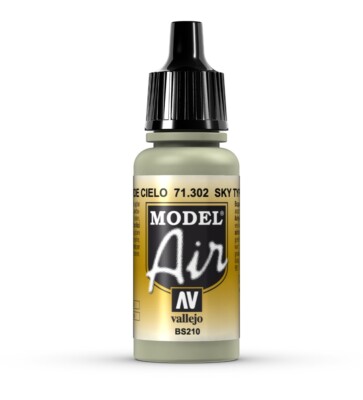Peinture Vallejo Model Air 17ml - Bleu Ciel Type S (réf. VAL71302) - Pour Maquettes Et Modélisme