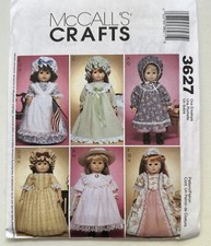 McCall's Crafts Sewing Pattern 3627 Doll Clothes Size 18" Dress Nightgown UNCUT