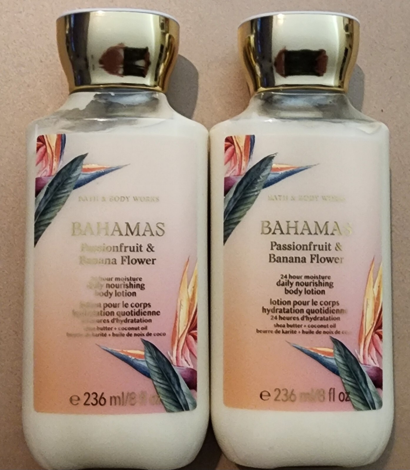 2 Bath & Body Works Bahamas Passionfruit & Banana Flower Body Lotion 8 FL OZ NEW