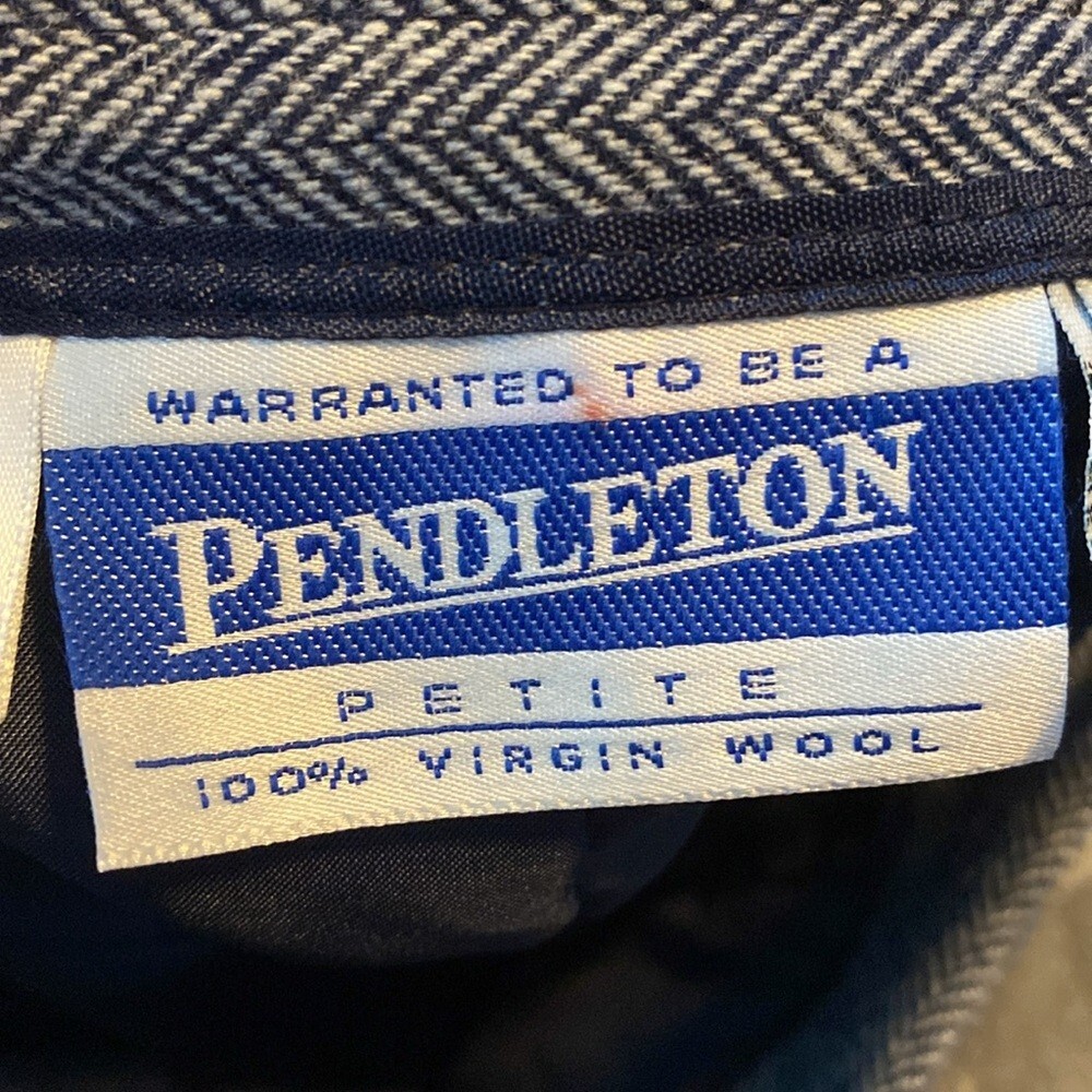 Vintage Wool Pendleton Herringbone Pencil Skirt - image 11