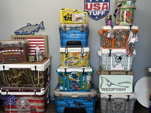 Vinyl Cooler Wrap fits YETI Tundra 45 | Decal Skin L+I - Old Glory - Picture 7 of 7