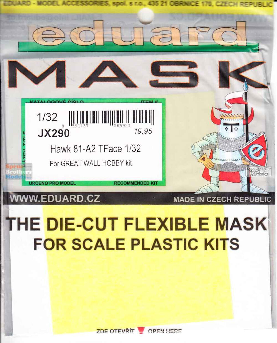 Eduard 1/32 mask for the Hawk 81-A2 TFace by GREAT WALL HOBBY - JX290 Eduard 1/32 mask for the Hawk 81-A2 TFace by GREAT WALL HOBBY - JX290