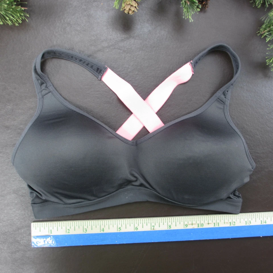 So Sports Sujetador Talla L Negro Inalámbrico Acolchado Ajustable Pullover Foto 2 de 4