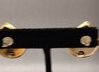 Vintage Gold Tone Rim Yellow ed Faux Pearl Teardrop Stud Post Earrings Jewelry  — photo 4