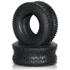 2pcs 13x5.00-6 Lawn Mower Tractor Turf Tires 4 Ply Tubeless Black Rubber