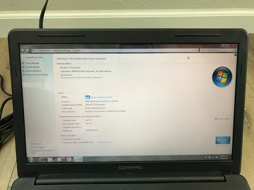 HP Presario CQ60 15,6" AMD Athlon Dual Core QL-62 2,00 GHz 2 GB RAM 320 GB HDD Win7 - Foto 3 di 19