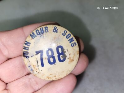 Vintage John Mohr & Sons Steel Employee Badge Chicago