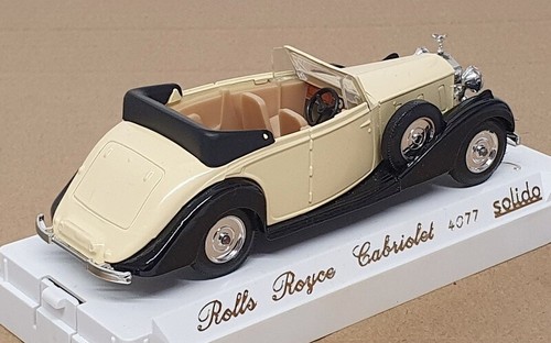 Solido 1/43 Scale Diecast 4077 - Rolls Royce Cabriolet - Cream/Black - Picture 2 of 5