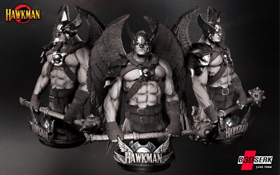 ** 3D Printed 16K Resin Hawkman Bust | B3DSERK Studios | Fan Made | 1:4 Scale