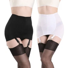 Luxallacki Open Bottom Girdles with 4 Straps Garter Belt Tummy Shaping Skirt
