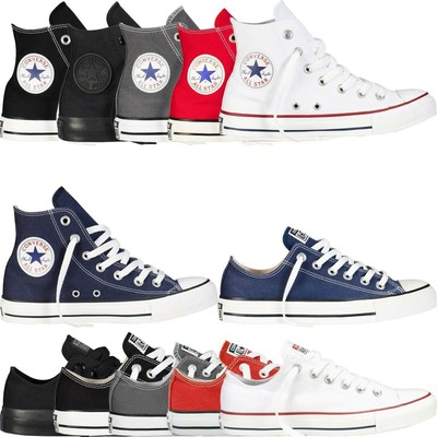converse unisex chuck taylor classic all star lo ox hi tops canvas trainers new
