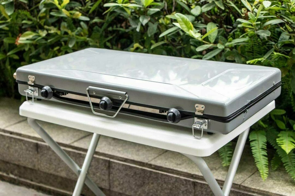 Raxter Camping Chef Folding Double Burner Stove Portable Cooker With