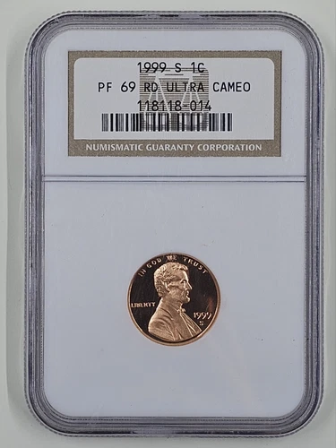1999 S 1C PF69RD NGC Ultra Cameo Lincoln Memorial Penny