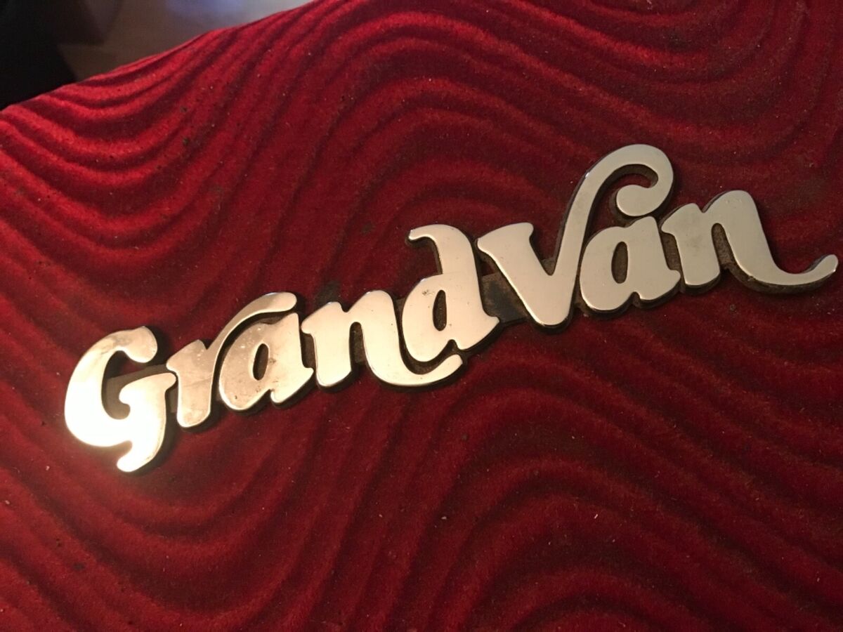 Grand Van emblem letters badge decal Script Tag Trim Piece Custom