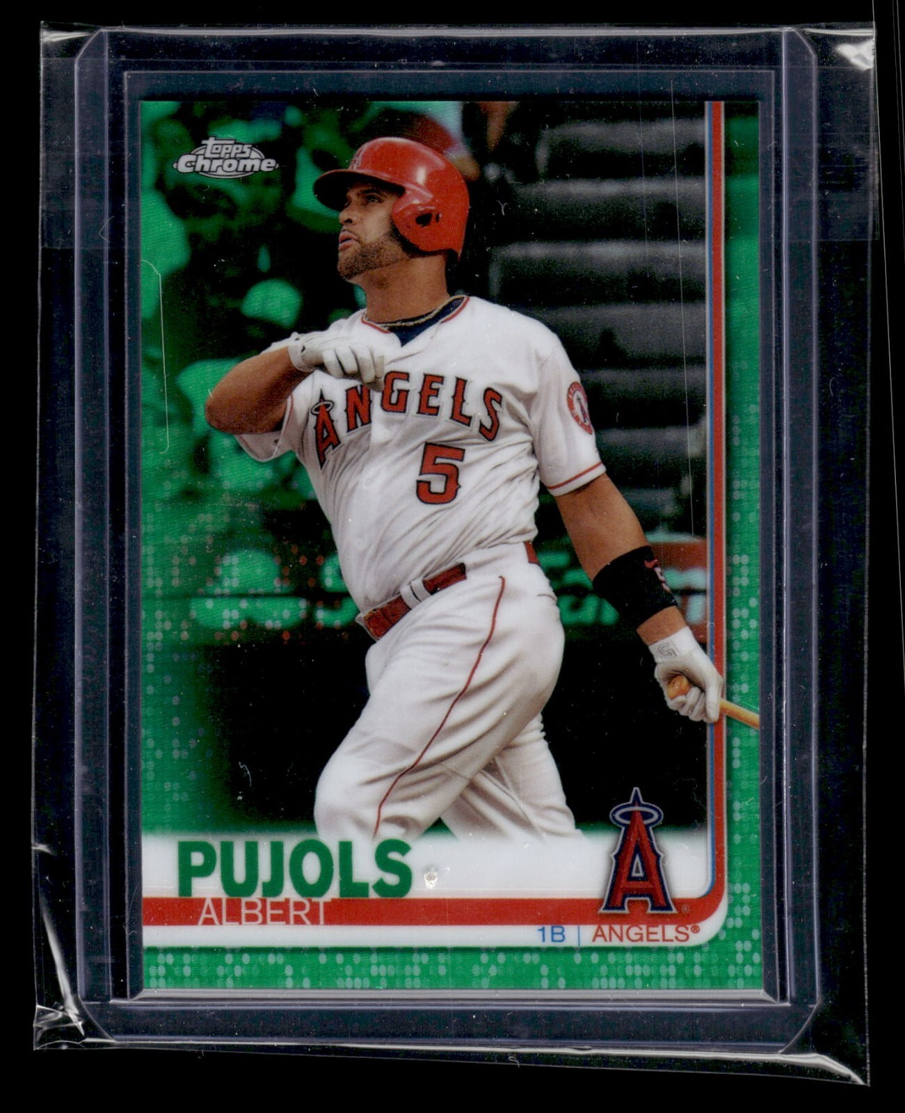 2019 Topps Chrome Green Refractor #27 Albert Pujols 96/99 Angels