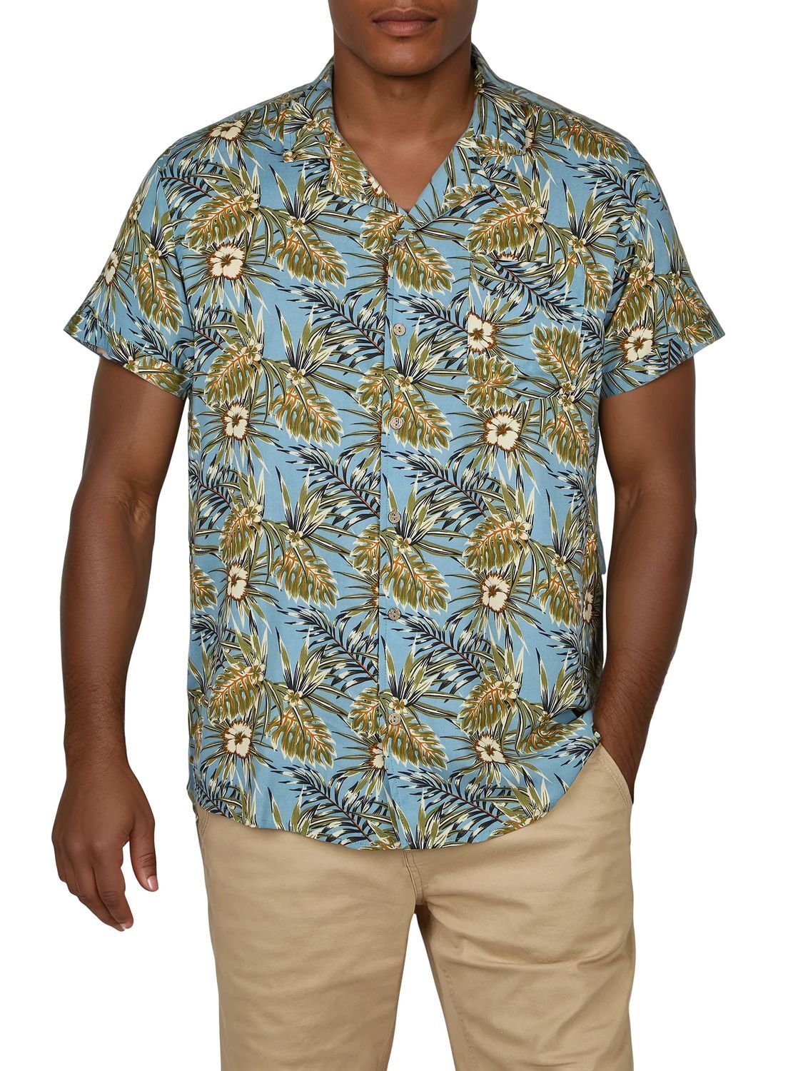 Riverso Kurzarmhemd Herren RIVMick Regular Fit Hemd Sommerhemd Hawaiihemd Рубашка