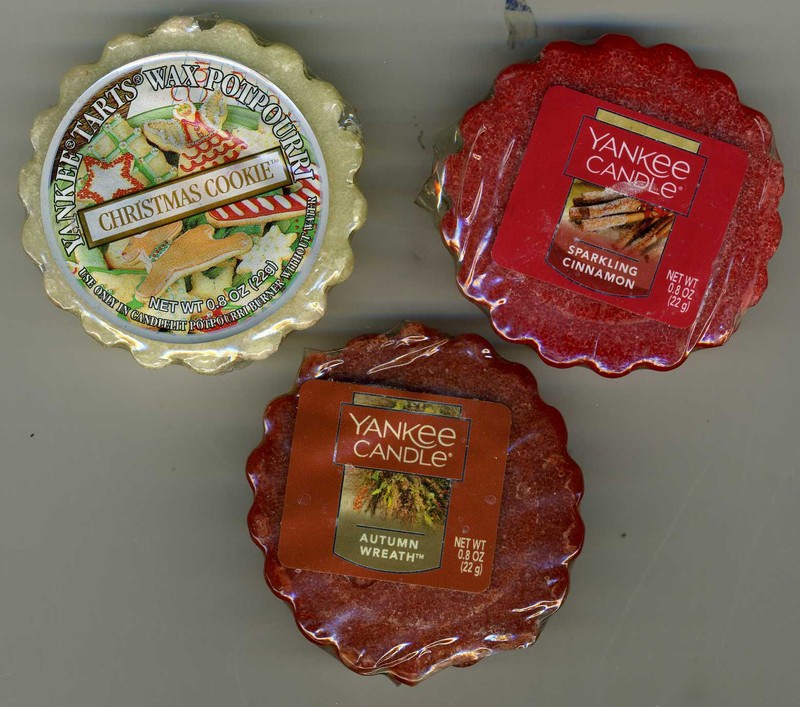 Yankee Candle Wax / Tart Melts ~ (3) ~ Cinnamon, Christmas Cookie, Autumn Wreath