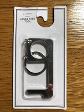 Non Contact Door Opener (Hands Free) Steel Tool With Key Chain **NEW