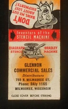 1940s Diagraph-Bradley Stencil Machine Glennon Commercial Sales Milwaukee WI MB