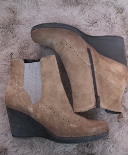 Tronchetto donna con zeppa tronchetti scamosciati stivaletti invernali  stivali | eBay
