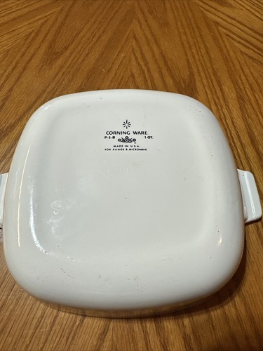 Corning Ware Floral Bouquet 1 Quart Deep Casserole Dish Glass Lid P-1-B - Picture 3 of 3