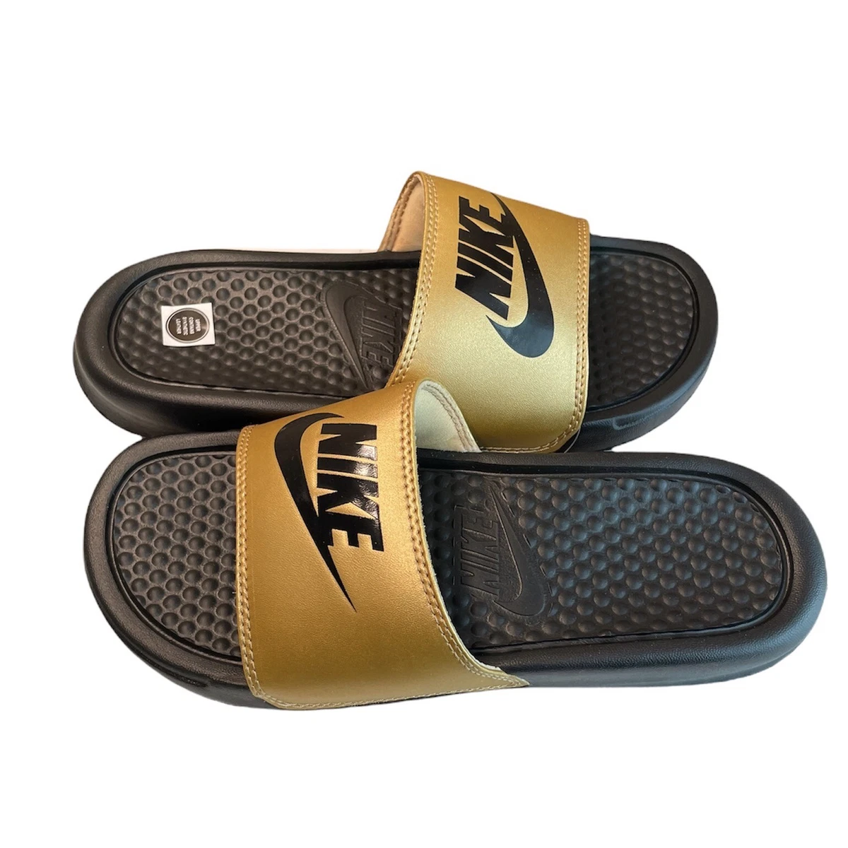 Nike Girls Size 5 Black Gold Sandals |