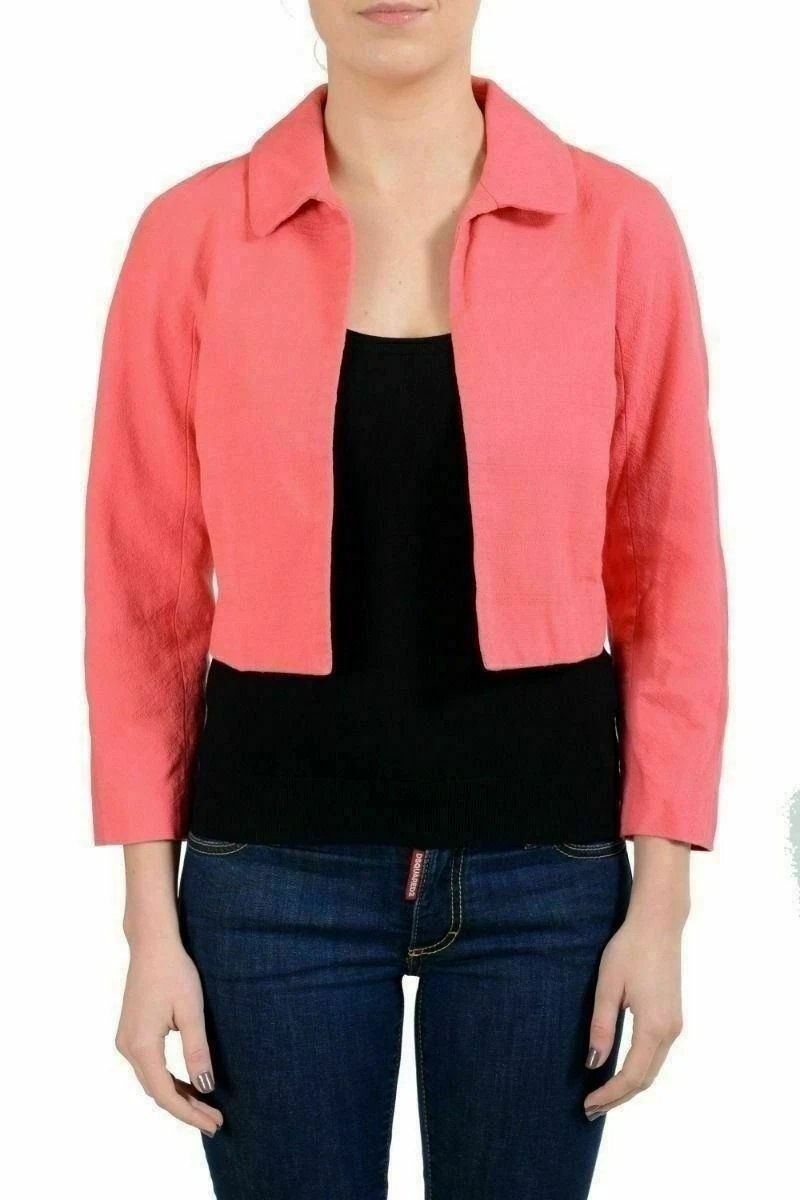 Dsquared2 Giacca donna rosa senza bottoni cropped US S IT 40