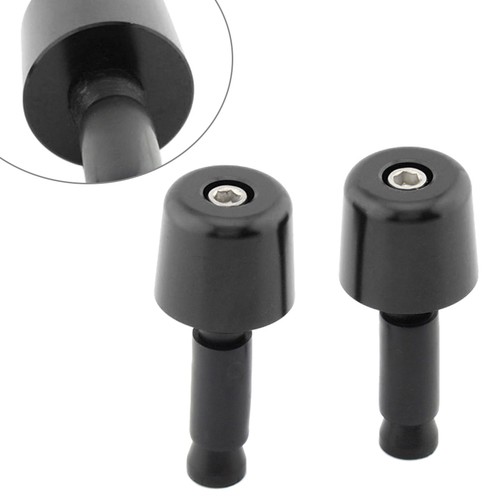 Universal Motorcycle 1in/25.4mm Handlebar Hand Grips Handle Bar End Cap Black - Picture 2 of 11