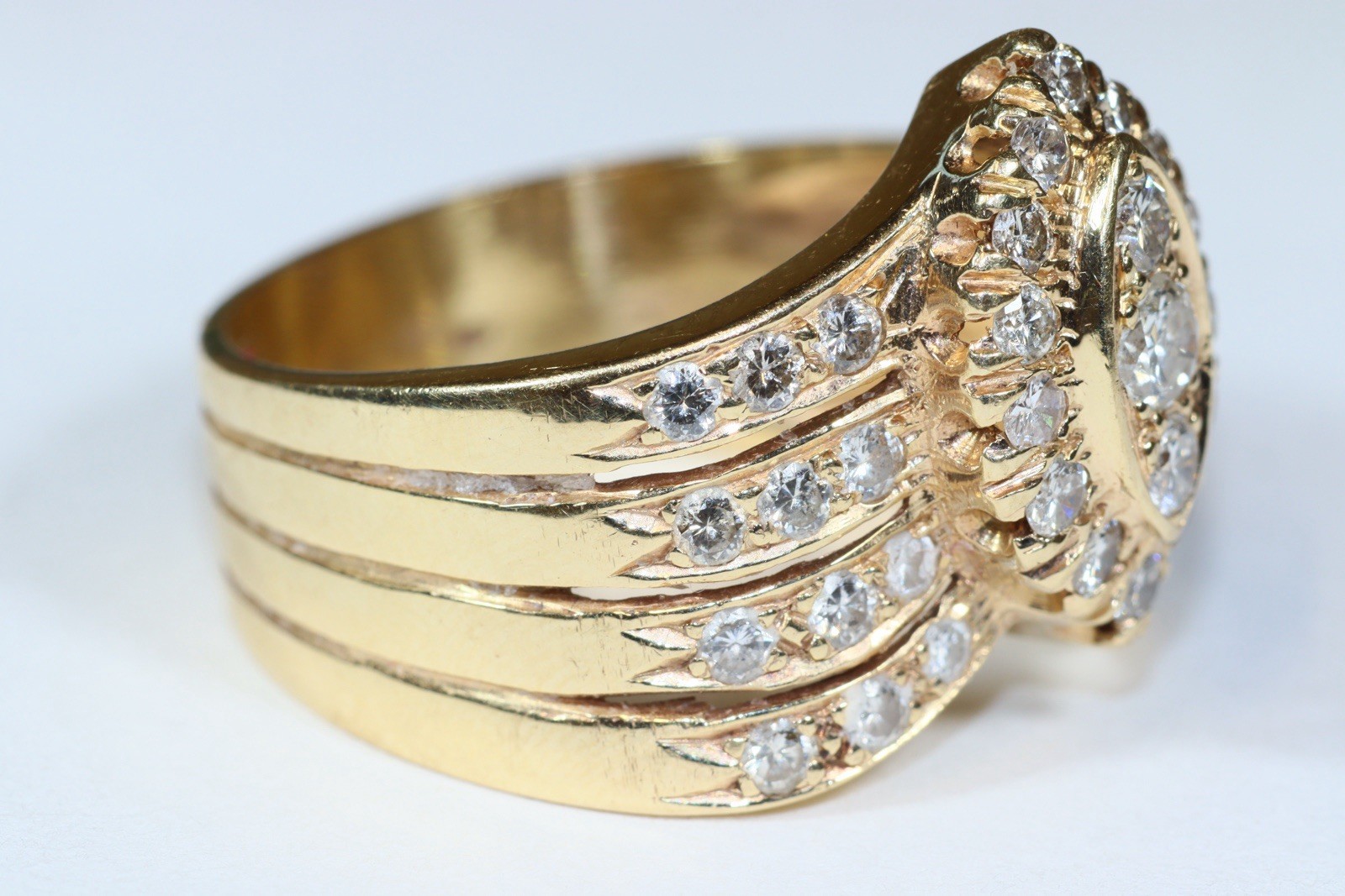 14k Diamond Stacked Ring - image 3