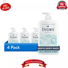 4 pack Ivory Mild and Gentle Body Wash, Original Scent, 35 fl oz