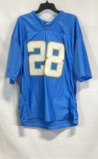 Los Angeles Chargers Isaiah Spiller Autographed #28 Jersey Blue Mens Size L
