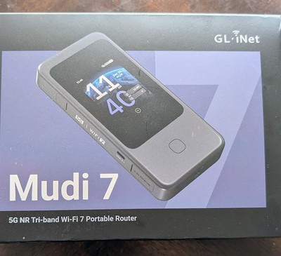 likNEW GL.iNet Mudi 7 GLE750 5G Unlocked WiFi Portable TriBand Router USB-C RJ45