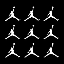 Jordan JUMPMAN Transfer Set of 9 Iron On Vinyl Logo HTV