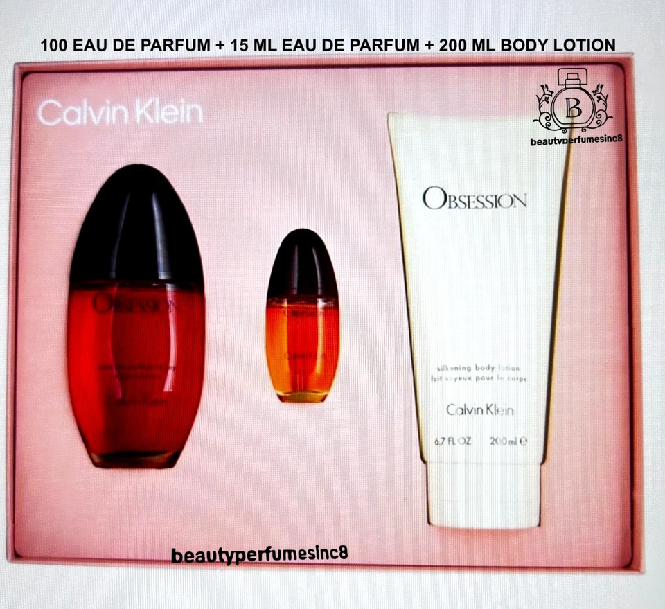 Conjunto Obsession by Calvin Klein para mujer: EDP + Mini edp + BL 3,4 + 0,5 + 6,7 oz nuevo Foto 2 de 2