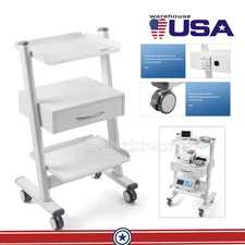 Dental Medical Mobile Cart Metal Built-in Socket Rolling Tool Trolley Carbinet
