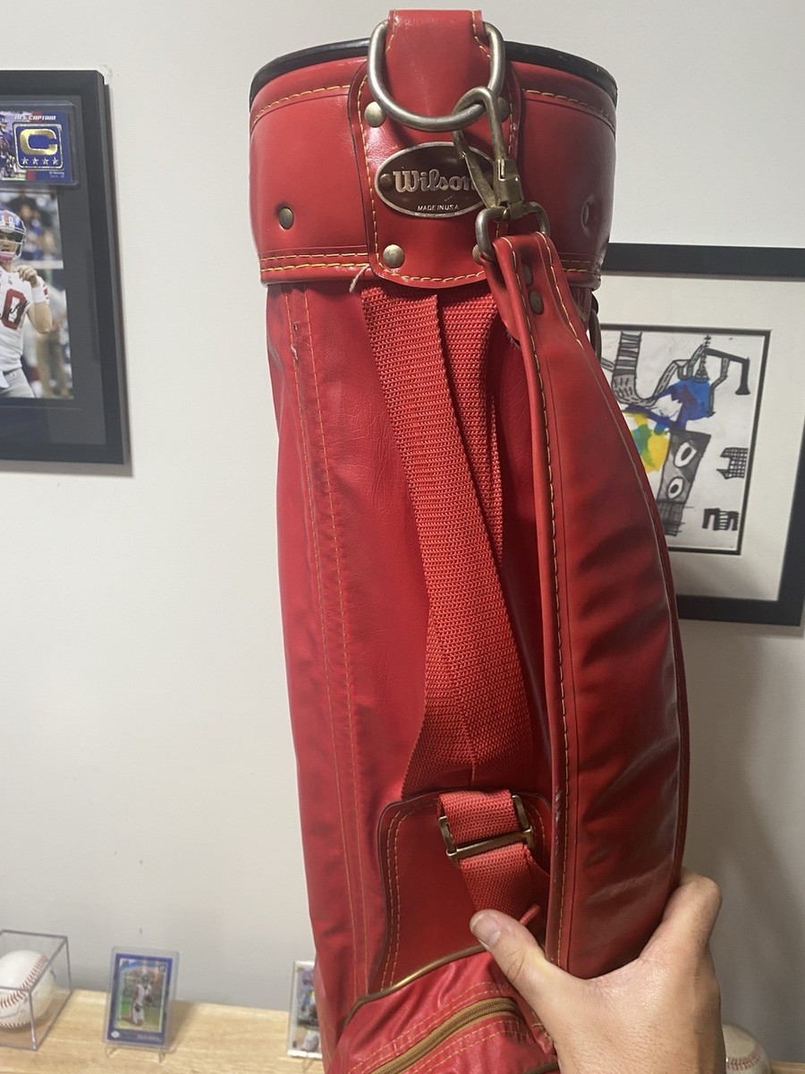 Wilson Vintage Golf Bag Red/Gold with Shoulder Strap Made In