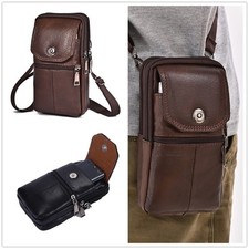 Phone Leather Men's Card Clip Holster Flip Belt Pouch Wallet Phone Case Cover