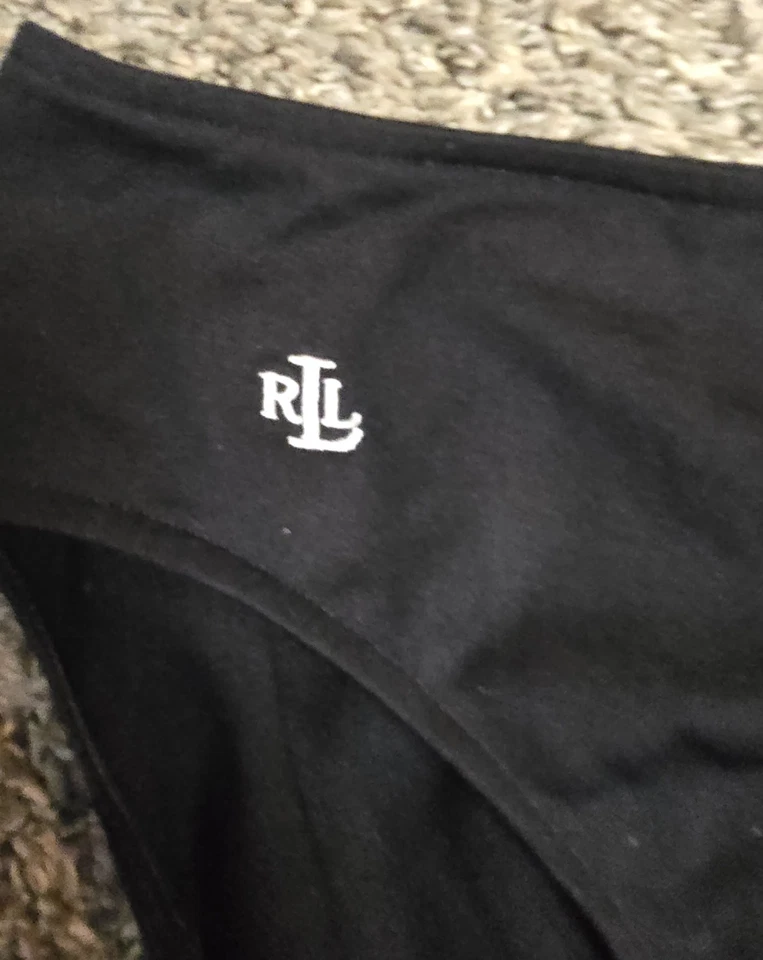 De Colección Ralph Lauren Negro Francés Corte Alto Algodón/Spandex Panty Ropa Interior Talla 14 Foto 4 de 4