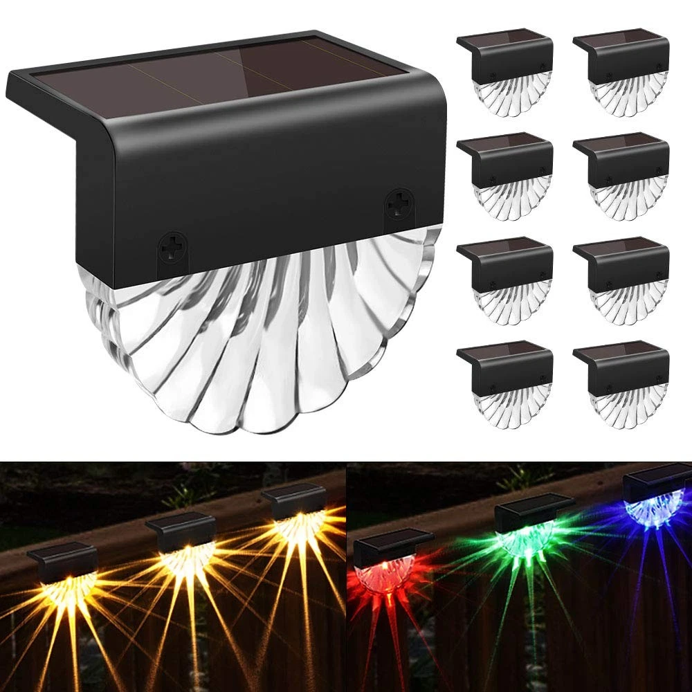 Solar Deck Lights Outdoor - 8 Pack Solar Step Light Waterproof Fence Lights f...