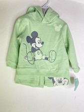 Disney Mickey Mouse 2 Piece Set Outfit Long Sleeve Hoodie Shorts Boys 24 Months