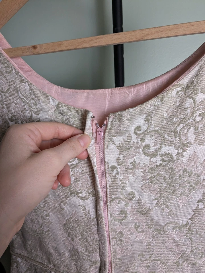 Mini Vestido Empire Waist True Vintage Años 60 Champagne Mod Cambio Foto 4 de 4