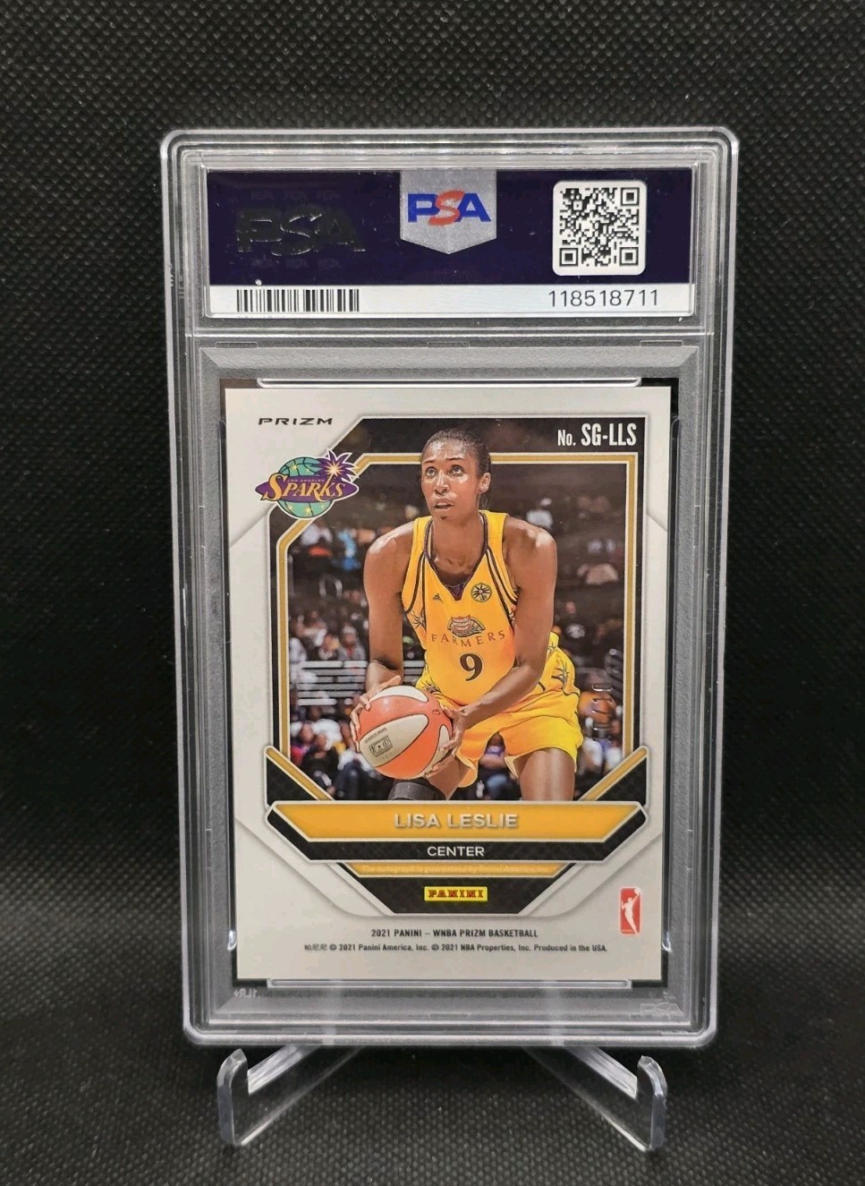 2021 Panini Prizm WNBA Lisa Leslie Gold Prizm Auto /10 PSA 9 MINT AUTO 9 view 2