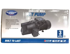 Superior Pump 94505 Cast Iron Shallow Well Jet Pump 1/2 HP 10 Gallons Per Minute