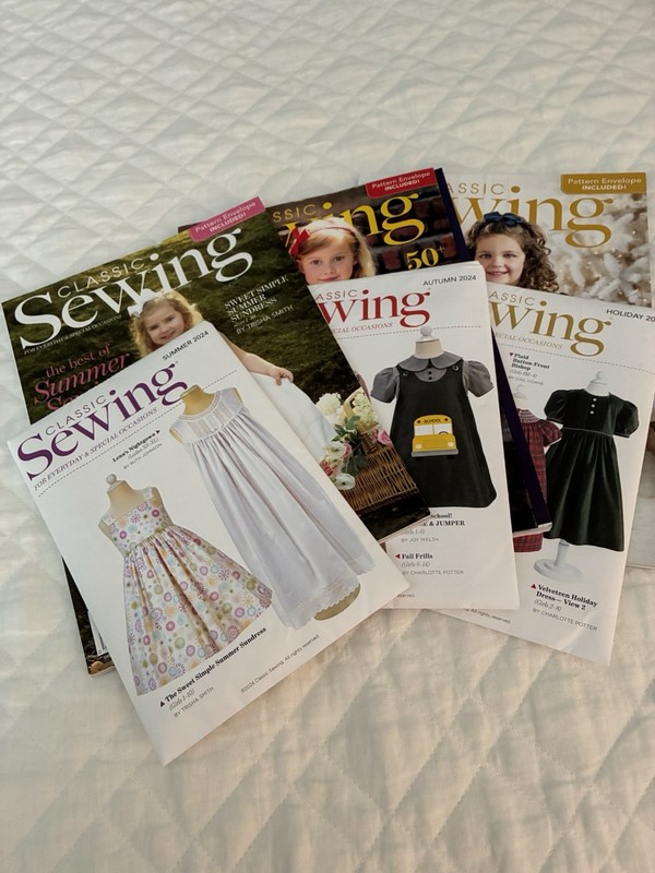 Classic Sewing Magazine 2024 Summer Autumn Holiday Issues w/ Pattern Inserts