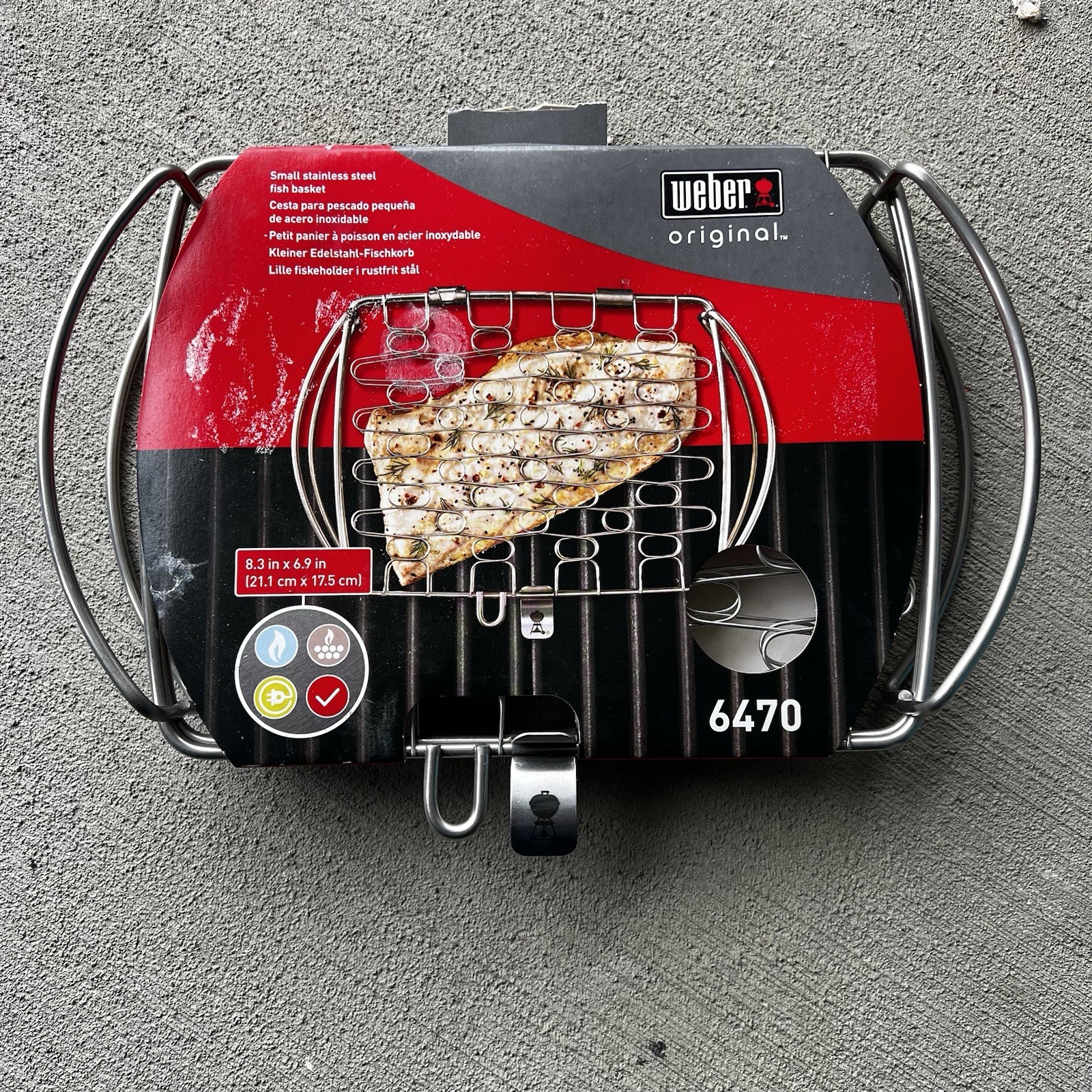 Weber BBQ Grilling Basket - Small Stainless Steel Fish - 647